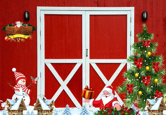 Toile de fond de Noël Père rouge marque hiver photo pour le studio