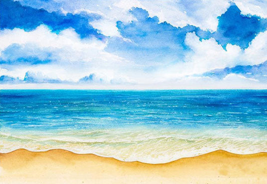 Toile de fond de photographie de nuage blanc de bord de mer d'été