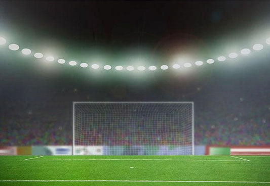 Toile de fond sports vert prairie lumières lumineuses fond terrain de football photographie