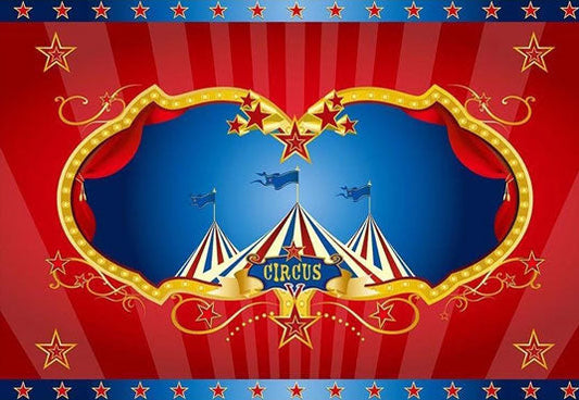 Toile de fond de cirque rouge carnaval festif 1er anniversaire fête fond de photographie