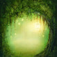 Toile de fond de conte de fées arbre magique trou vert enfants pour la fête