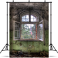 Toile de fond d'ancienne chambre abandonnée avec fenêtre de photographie SBH0233