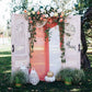 Toile de fond de porte blanche romantique de fleurs pour la photographie de cérémonie de mariage
