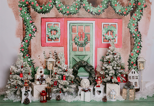 Toile de fond d'aquarelle joyeux Noël pour la photographie SBH0263