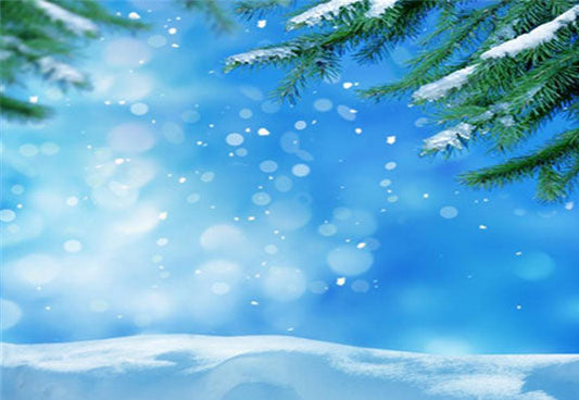 Toile de fond de décors de neige de ciel bleu d'hiver pour la photographie