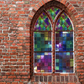 Toile de fond de mur de briques d'église de vitrail en verre de photographie SBH0183