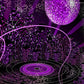 Toile de fond décors de boule de paillettes violettes de scène fond de photographie d'univers onirique