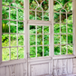 Toile de fond de jardin de bois blanc de fenêtre pour la photographie SBH0290