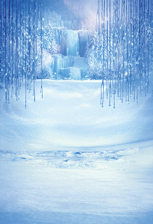Toile de fond de pendentif en cristal glacé d'hiver pour la photographie SBH0301
