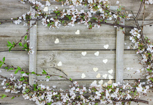 Toile de fond décors de printemps floraux de mur en bois gris pour le studio