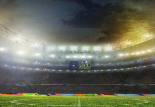 Toile de fond de sports vert prairie bokeh lumières terrain de football fond pour La photographie