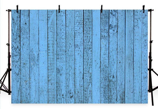 Toile de fond de plancher en bois bleu pour la photographie de fête