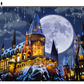 Toile de fond du château de Poudlard de nuit pour la photographie d'Halloween SBH0246