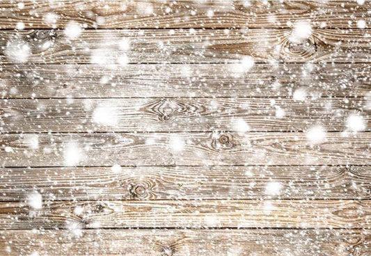 Toile de fond décors de mur en bois de neige pour la photographie de Noël d'hiver