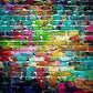 Toile de fond de mur de briques de graffitis colorés de photographie picturale