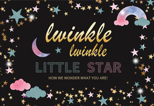Toile de fond noire pour anniversaire Twinkle Twinkle Little Star