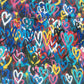 Toile de fond décors de photomaton de coeur de graffiti de la Saint-Valentin