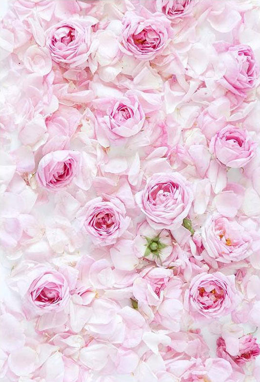 Toile de fond de mur de fleurs roses pour la photographie de mariage