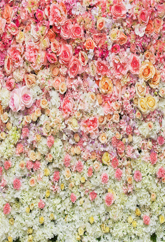 Toile de fond de photo de mur de fleur de rose rose pour le mariage