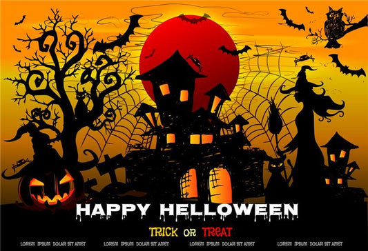 Toile de fond d'Halloween toile d'araignée Trick or Treat