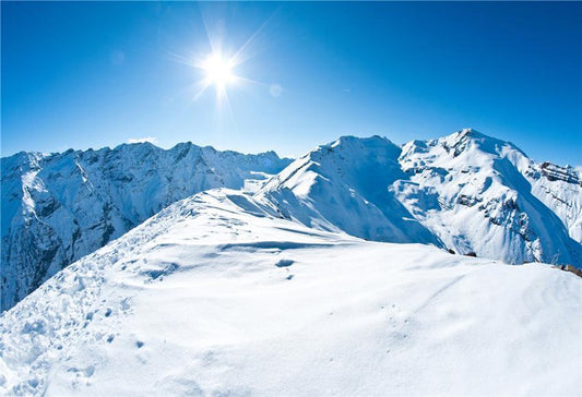Toile de fond décors de photographie de montagne de neige d'hiver