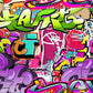 Toile de fond de style coloré graffiti pour la soirée de bal des années 90