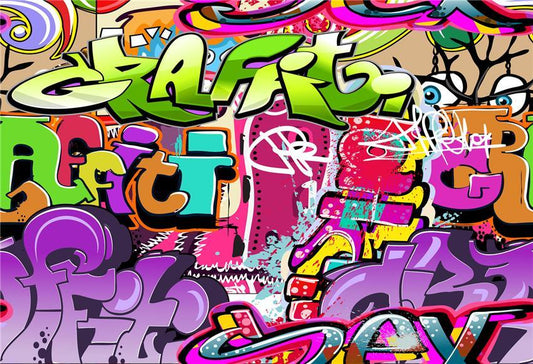 Toile de fond de style coloré graffiti pour la soirée de bal des années 90
