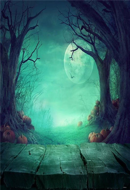 Toile de fond de plancher de bois branches nuit d'Halloween photo décors