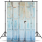 Toile de fond d'architecture de porte en bois bleu clair pour le studio