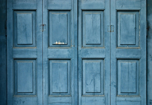 Toile de fond décors de porte en bois bleu vintage pour la photographie