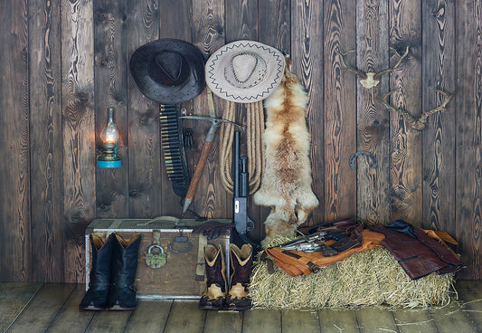 Toile de fond décors de photographie de grange de salle en bois de chasseur
