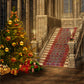 Toile de fond de Noël des escaliers du château pour le studio