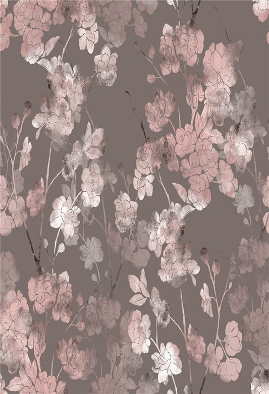 Toile de fond de fleurs roses décors abstraite gris