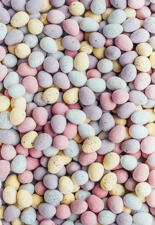 Toile de fond décors de photographie de photo de bébé de sucre sucré coloré de Pâques