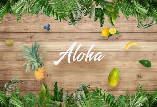 Toile de fond de photographie tropicale Aloha Palmier mur en bois d'été