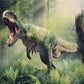 Toile de fond de tyrannosaurus rex forêt ancienne de photographie tropicale