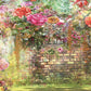 Toile de fond de mur floral de brique vintage