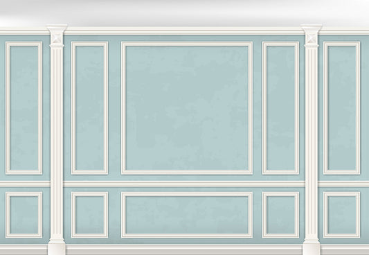 Toile de fond décors de photographie de mur de texture d'art blanc et bleu pour le mariage de studio