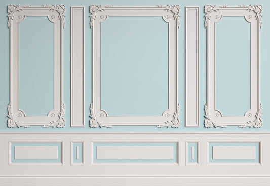Toile de fond décors de mariage de mur de texture d'art bleu clair blanc pour le studio