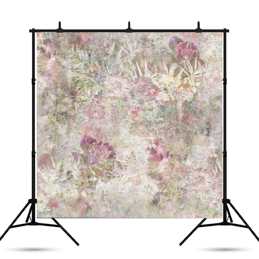 Toile de fond de peinture à l'aquarelle de photographie de feuilles et de fleurs SBH0029