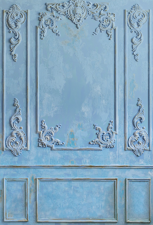 Toile de fond murale vintage intérieure bleue pour la photographie SBH0379