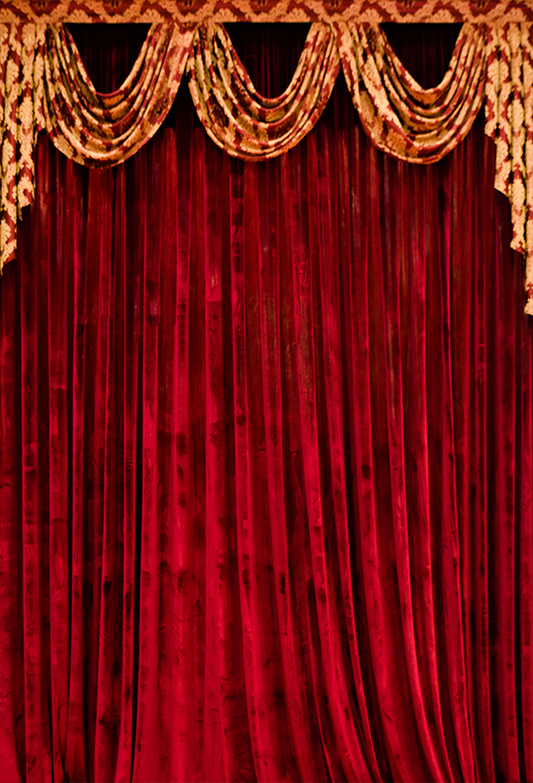 Toile de fond de photo de rideau de scène de théâtre rouge pour studio SBH0416