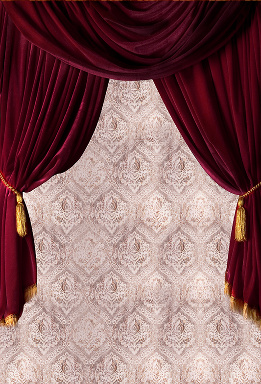 Toile de fond de photographie de rideaux de théâtre rouge vintage SBH0421