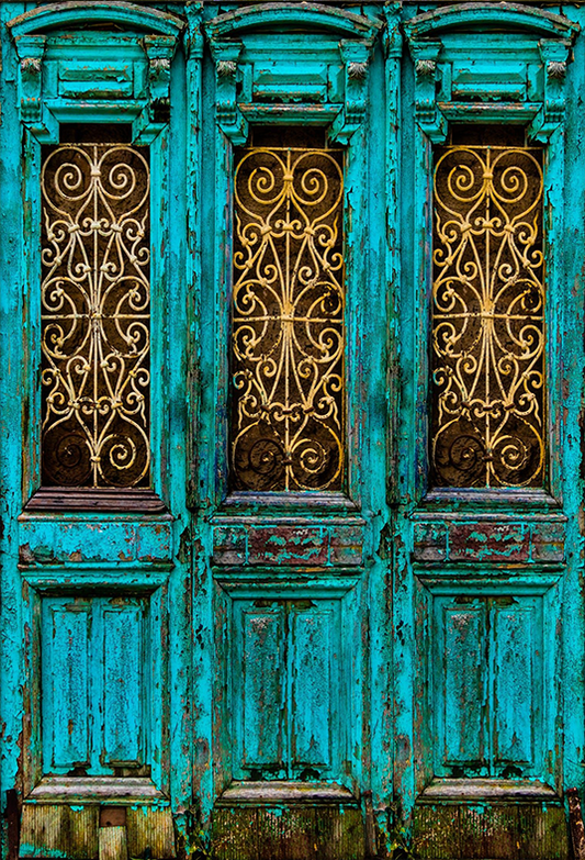 Toile de fond de porte turquoise unique pour la photographie SBH0440
