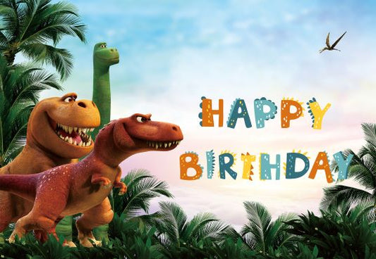 Toile de fond de Jurassic Park World joyeux anniversaire fond dinosaures dessin animé pour la photographie TKH1836