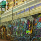 Toile de fond de photographie de graffiti coloré de mur de ville SBH0185