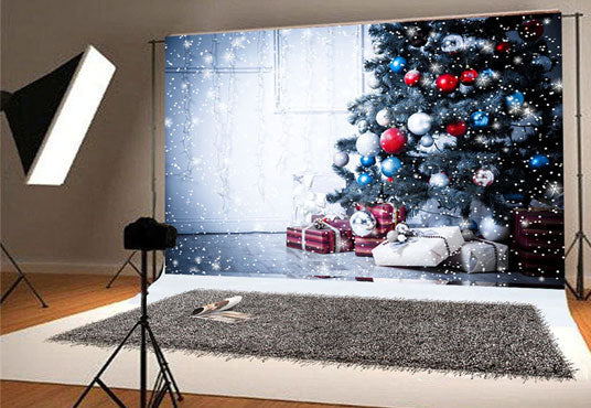 Toile de fond de Noël flocon de neige pour le studio photo