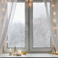 Toile de fond de Noël de fenêtre d'hiver de neige