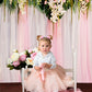 Toile de fond décors de mariage blanc et rose pour la photographie rideau de sol en bois décoré de fleurs roses roses