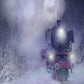Toile de fond de Noël d'hiver de neige de train vintage pour la photo